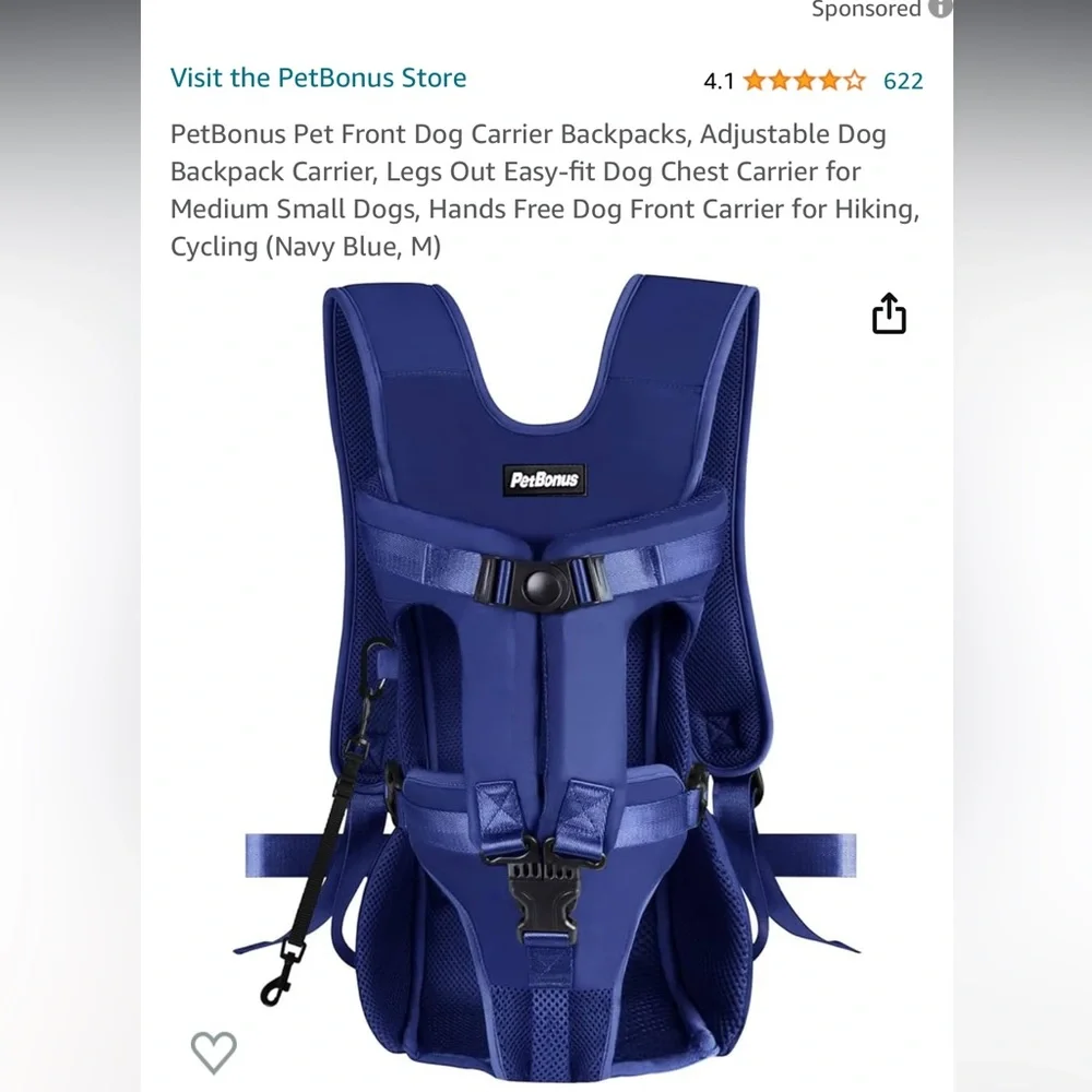 Pet carrier XL navy blue, made by Petbonus